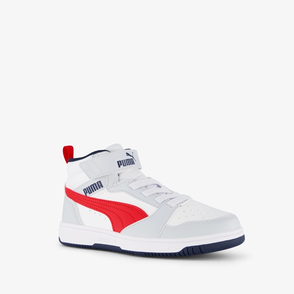 Puma Rebound V6 Mid kinder sneakers wit/rood 1