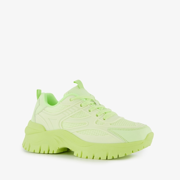 Blue Box dames dad sneakers neon groen 1