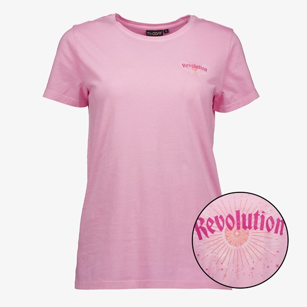 TwoDay dames T-shirt roze met backprint 1