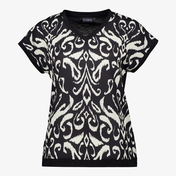 TwoDay dames T-shirt zwart met paisley print 1