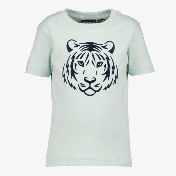 Unsigned jongens T-shirt lichtgroen met tijgerkop 1