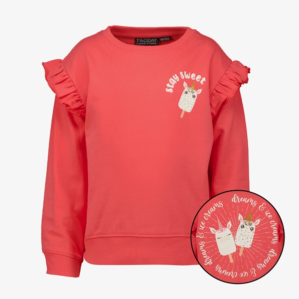 TwoDay meisjes sweater met backprint rood 1