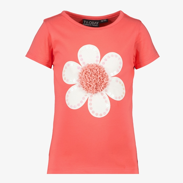 TwoDay meisjes T-shirt rood met bloem 1