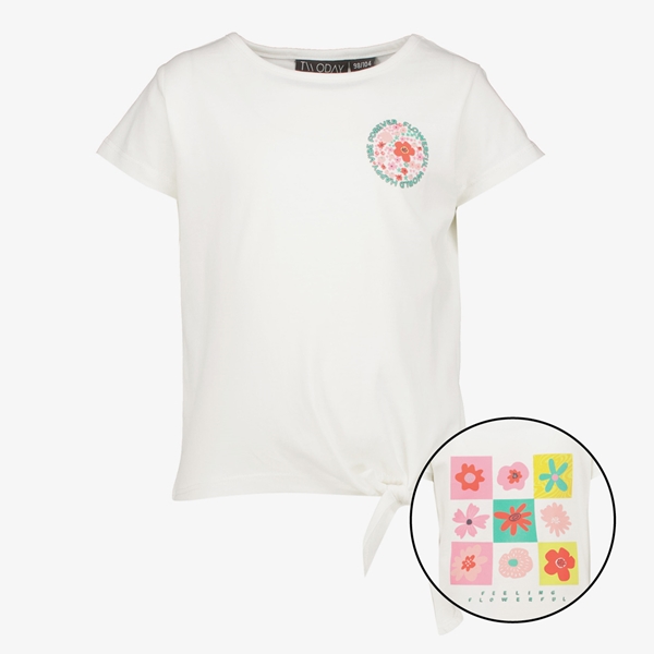 TwoDay meisjes T-shirt met backprint en knoop 1