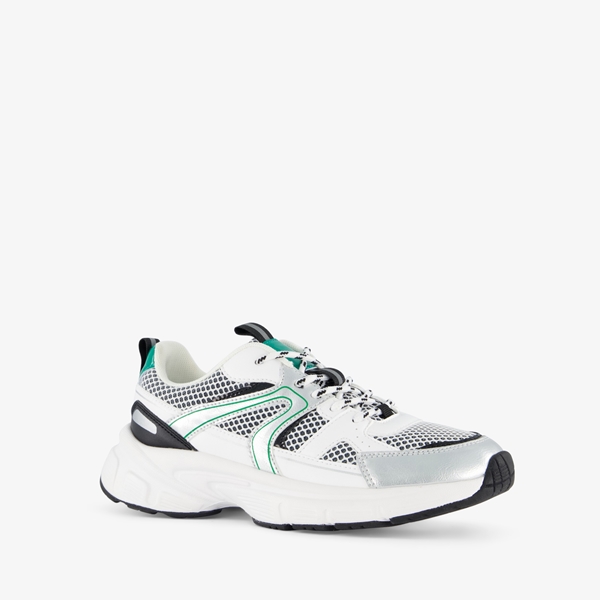 Blue Box dames dad sneakers wit zilver 1