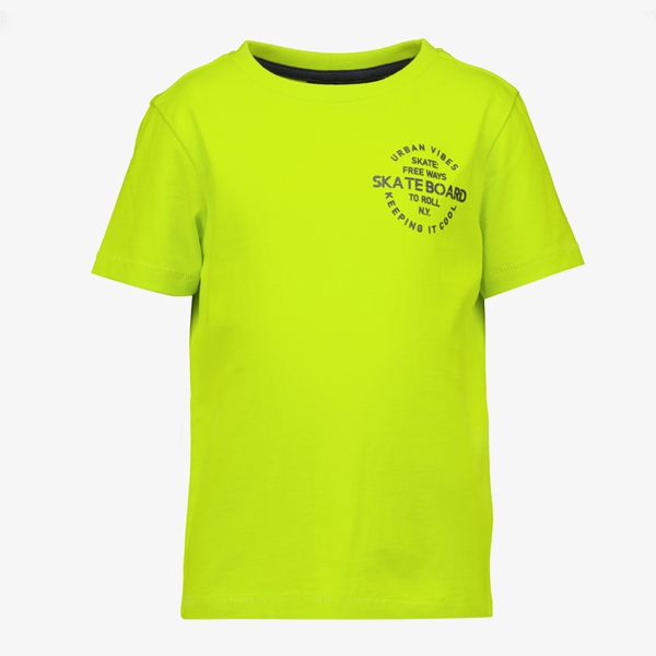 Unsigned jongens T-shirt geel met backprint 1