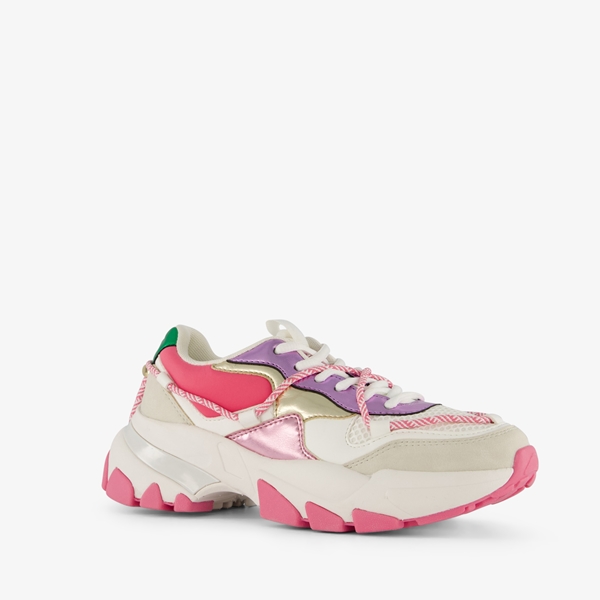 ONLY Shoes dames dad sneakers met roze zool 1