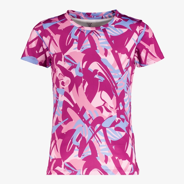 Osaga Dry meisjes sport T-shirt met print roze 1