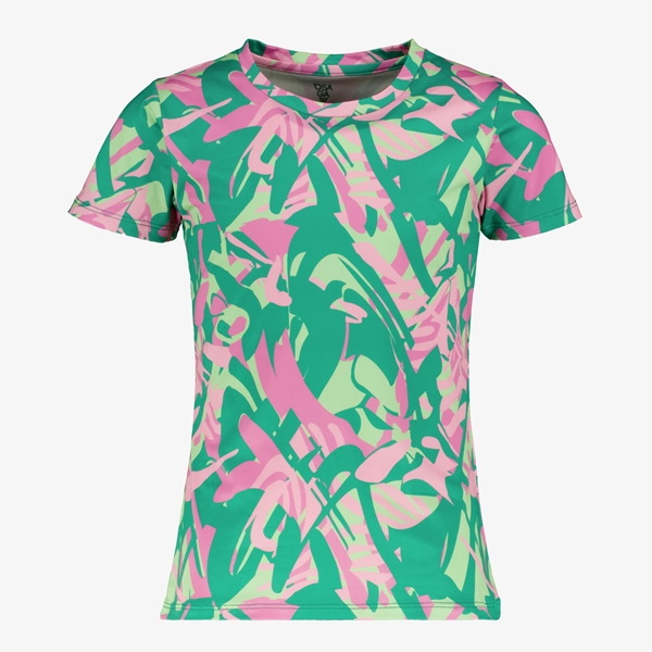 Osaga Dry meisjes sport T-shirt met print groen 1