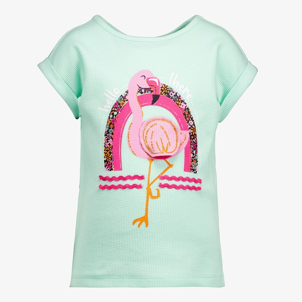 TwoDay meisje T-shirt mintgroen met flamingo 1