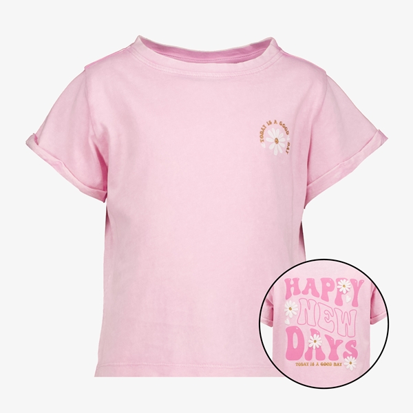 TwoDay meisjes T-shirt roze met backprint 1