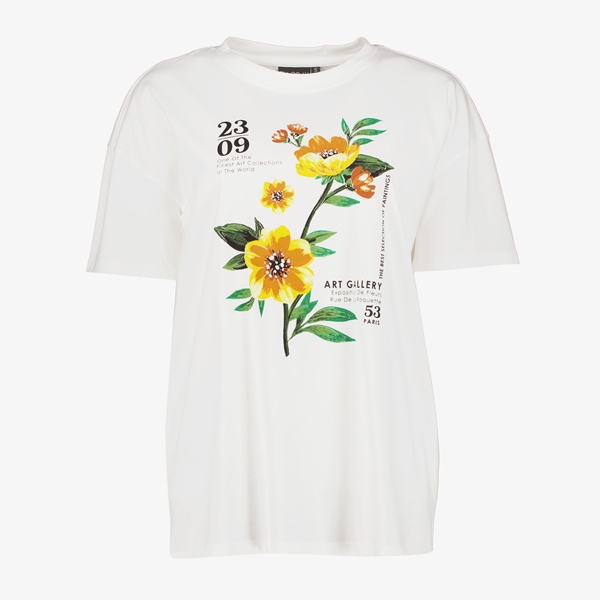 TwoDay oversized dames T-shirt bloemenprint wit 1