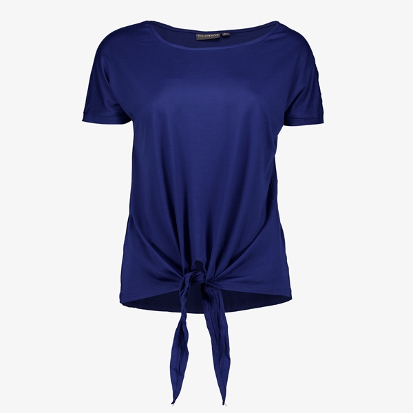 TwoDay dames T-shirt donkerblauw met knoop 1