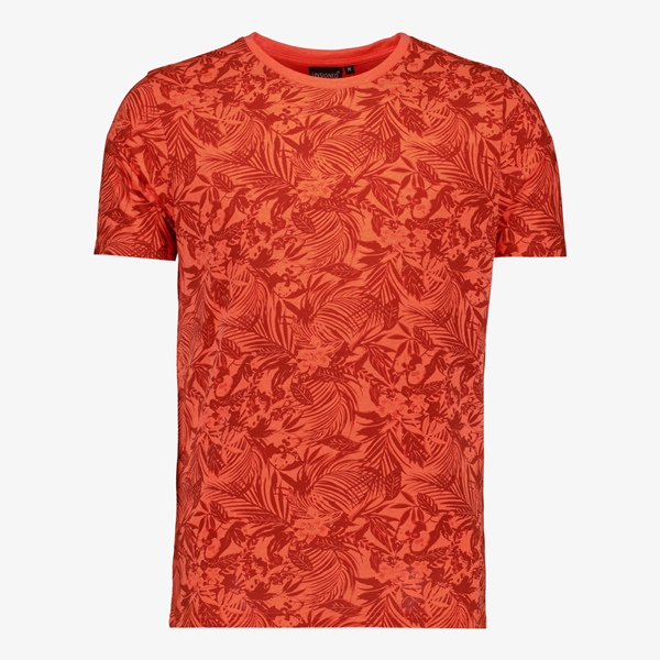 Unsigned heren T-shirt met bloemenprint oranje 1