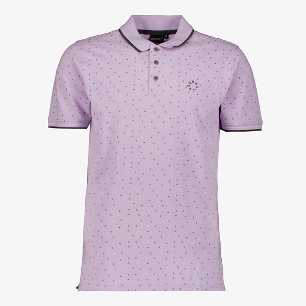 Unsigned heren polo met print lila 1