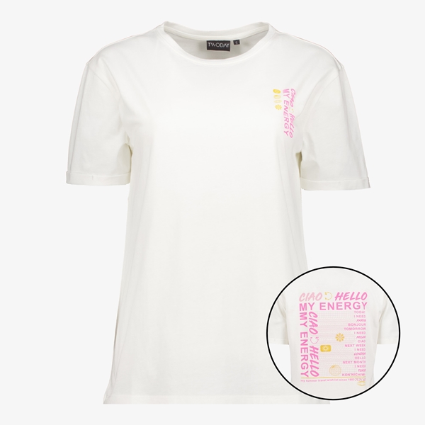 TwoDay dames T-shirt met backprint wit 1