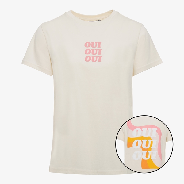 TwoDay dames T-shirt met backprint zand 1