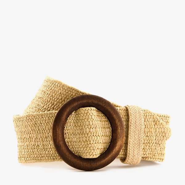 Gevlochten dames riem beige 1