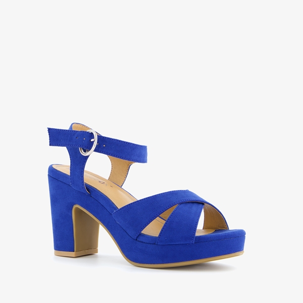 Blue Box dames sandalen met hak kobalt blauw 1