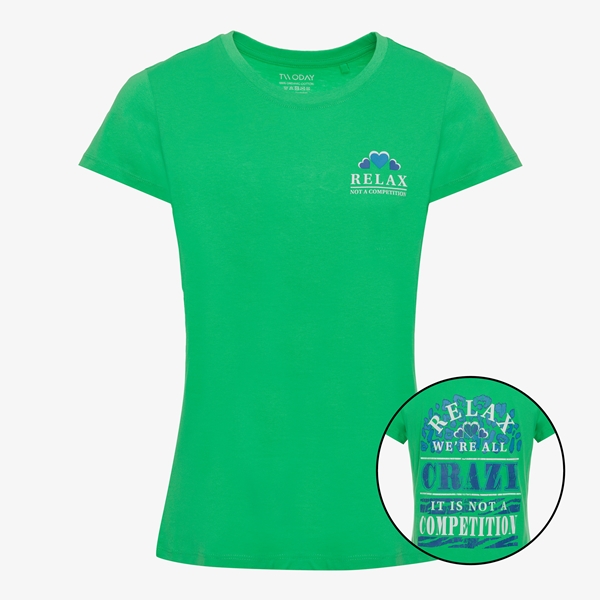 TwoDay dames T-shirt met backprint groen 1
