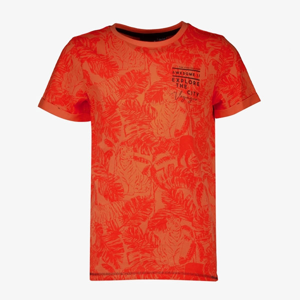 Unsigned jongens T-shirt met palmbladeren oranje 1