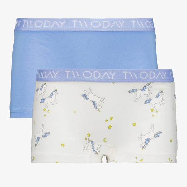 TwoDay 2-pack meisjes boxershorts unicorn blauw 1