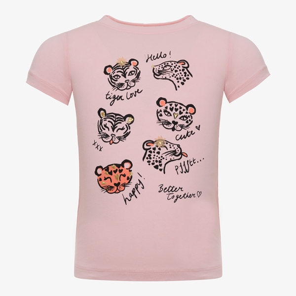 TwoDay meisjes T-shirt met tijgers lichtroze 1