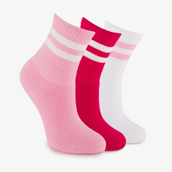 3 paar kinder sokken roze wit 1