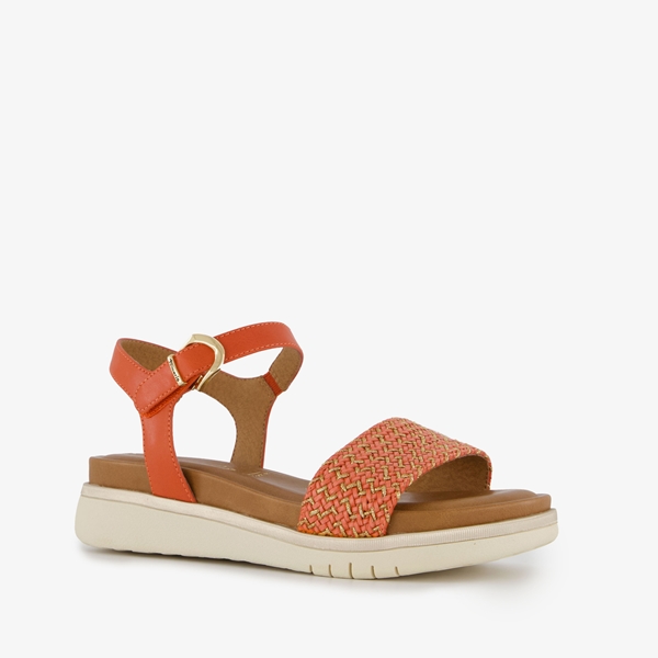 Tamaris dames sandalen oranje goud 1