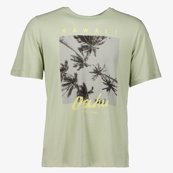 Produkt heren T-shirt met palmbomen lichtgroen 1