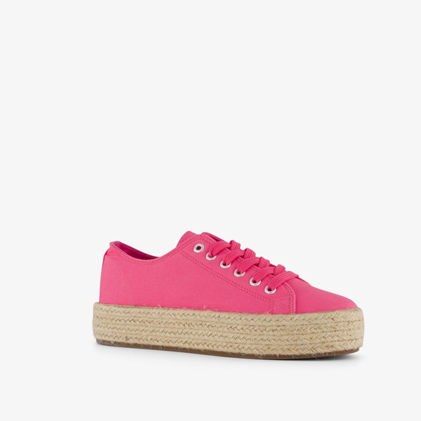Blue Box dames sneakers met jute zool roze 1