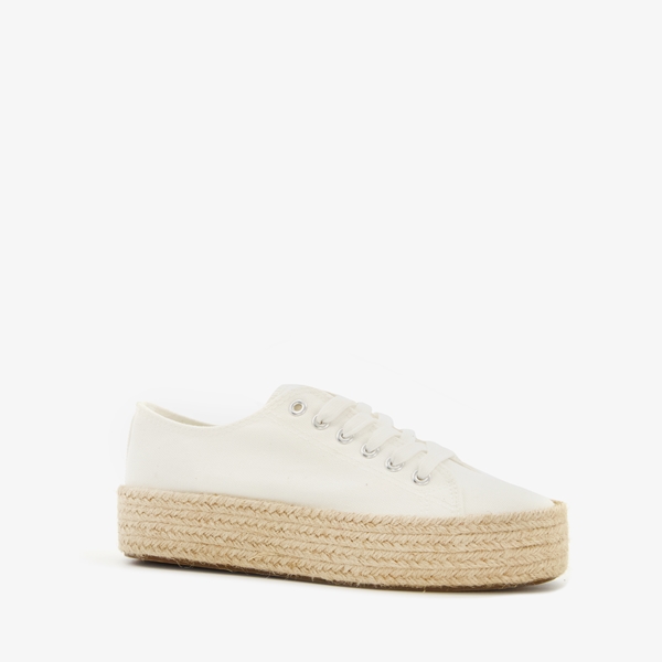 Blue Box dames sneakers met jute zool wit 1