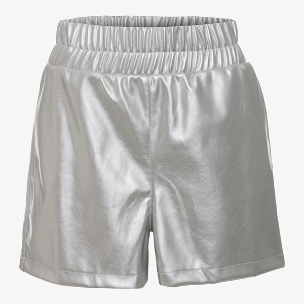 TwoDay dames metallic PU short zilver 1