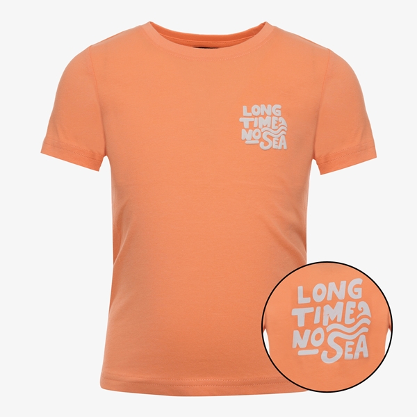 Unsigned jongens T-shirt met backprint oranje 1