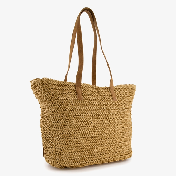 Renato Lucci dames shopper gevlochten beige 1