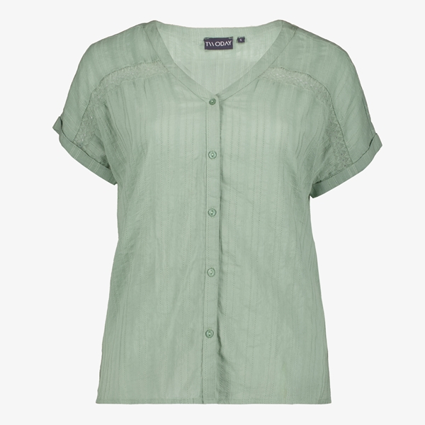 TwoDay dames blouse met korte mouwen groen 1