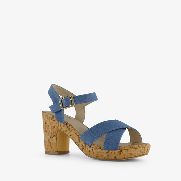 Blue Box dames sandalen met hak denim blauw 1