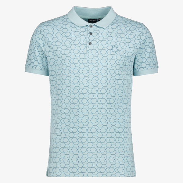 Unsigned heren polo met grafische print blauw 1