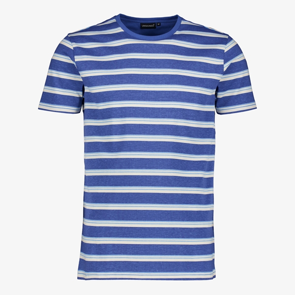 Unsigned heren T-shirt met strepen blauw 1