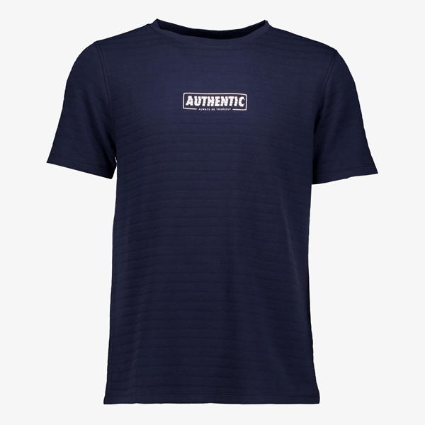 Unsigned heren T-shirt met tekstopdruk blauw 1