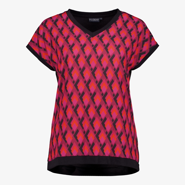 TwoDay dames T-shirt rood met grafisch printje 1