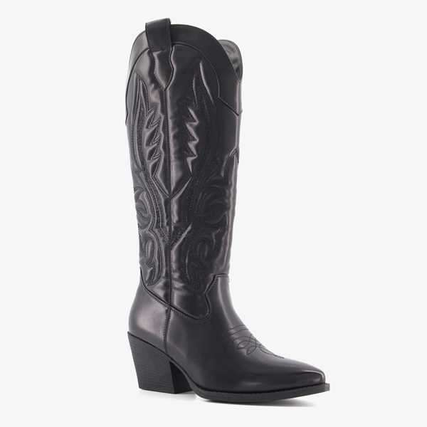 Blue Box dames western boots zwart 1