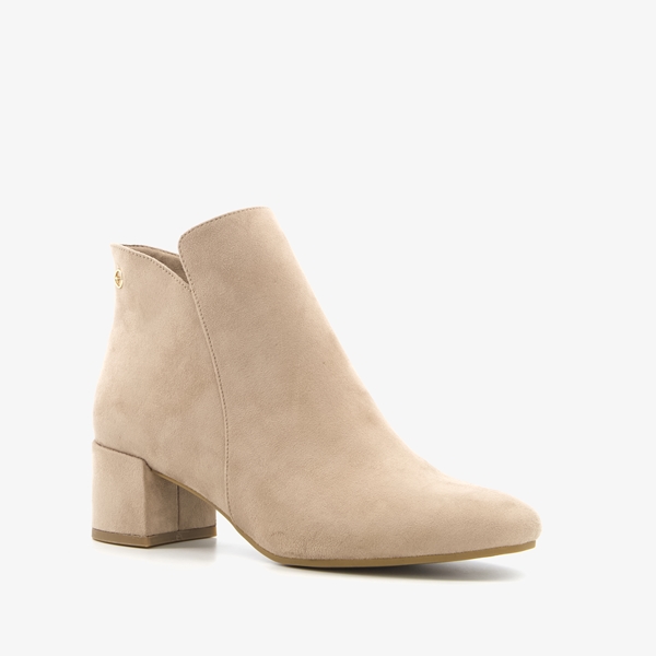 Tamaris dames enkellaarsjes met hak beige 1