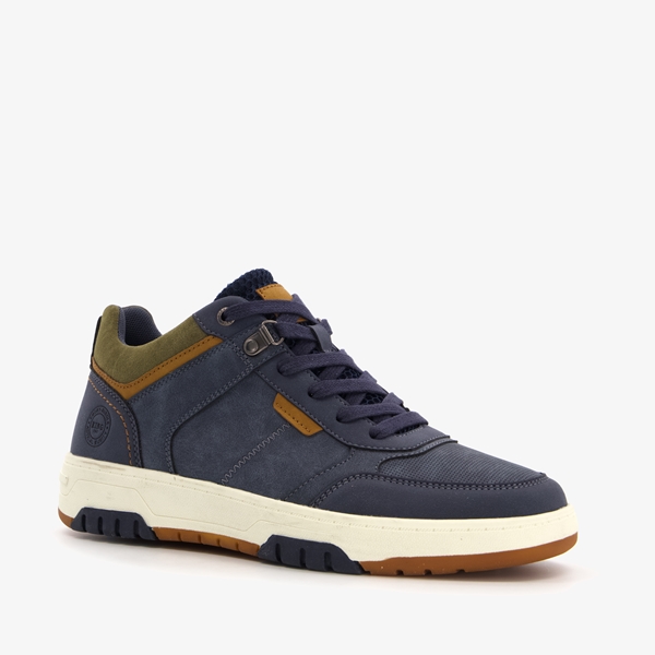 Blue Box hoge heren sneakers blauw cognac 1