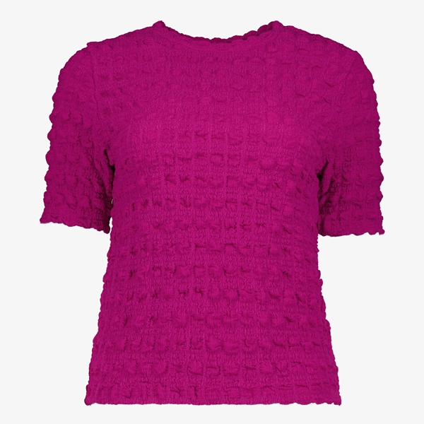 TwoDay dames T-shirt met structuur roze 1