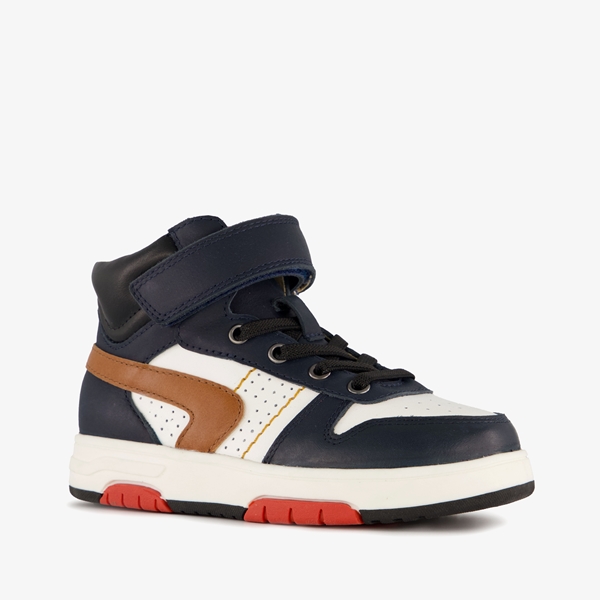 TwoDay hoge leren jongens sneakers donkerblauw 1