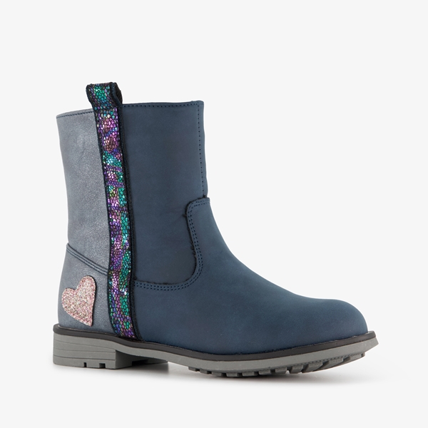 Blue Box meisjes boots met glitters blauw grijs 1