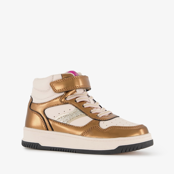 Blue Box hoge meisjes sneakers beige goud 1