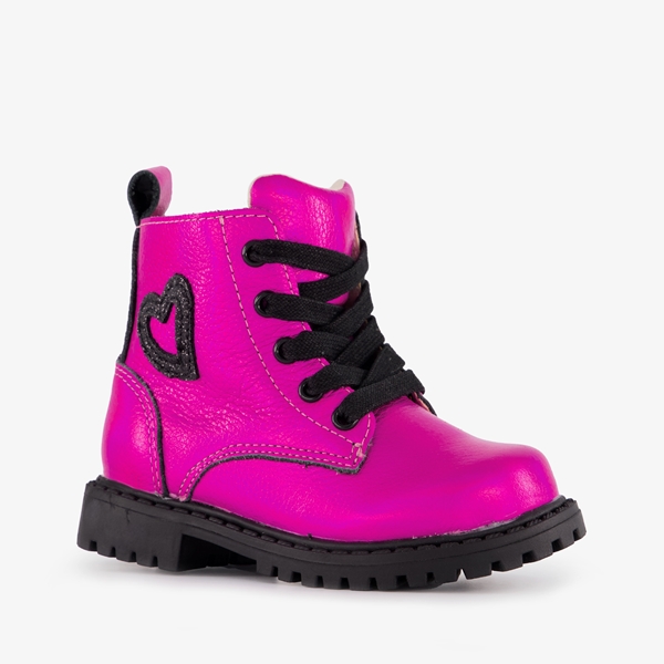 TwoDay leren meisjes veterboots roze 1