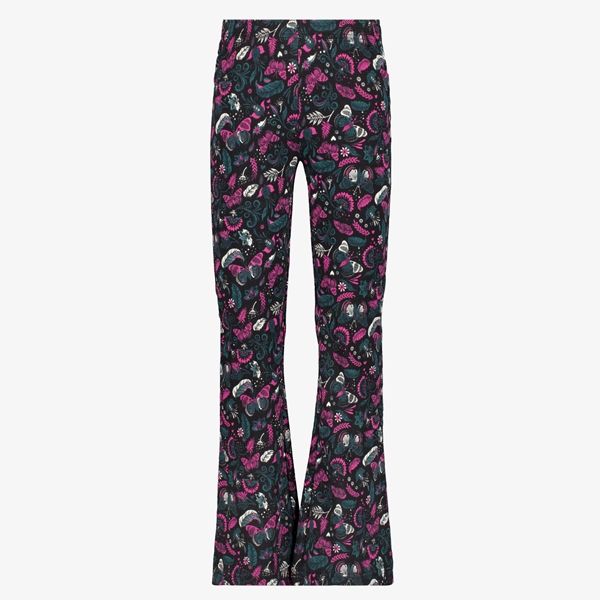 TwoDay flared meisjes broek zwart met print 1